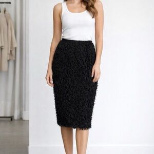 Endless Rose Black Textured Pencil Skirt